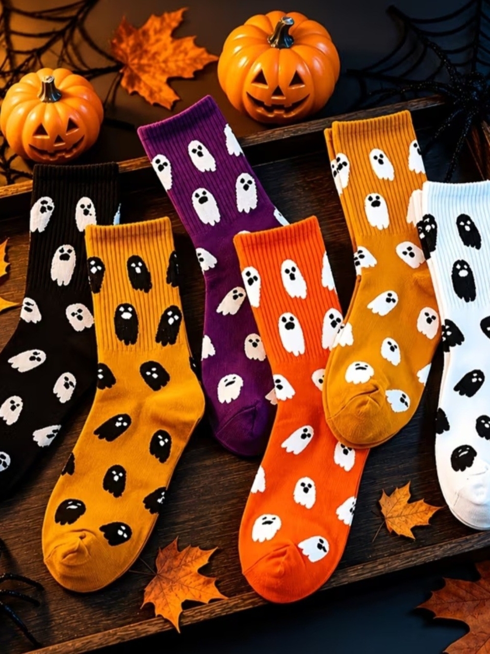Halloween Ghost Crew Socks - Pack of Colorful Men's Socks $ 6 Pairs